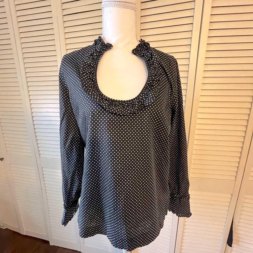 Banana Republic Black And White Polk a Dot Blouse